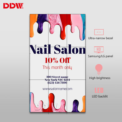 سوپر مارکت ویدئو وال دیواری 46 اینچ 1.7 میلی متر حاشیه فوق العاده باریک 700 نیت