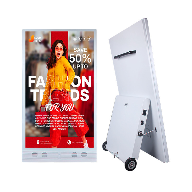 55 اینچ آگهی دیجیتال در فضای باز باتری قابل حمل و صفحه نمایش تبلیغاتی LCD برای کمپین های تبلیغاتی در فضای باز